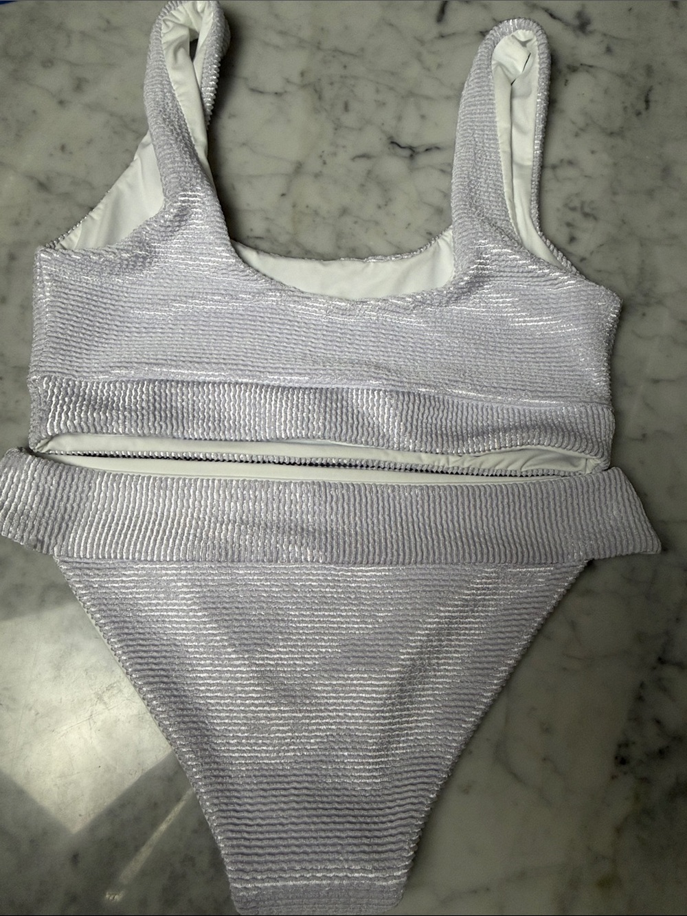 Shore Ribbed White Bikini Set - Picture 5 of 6